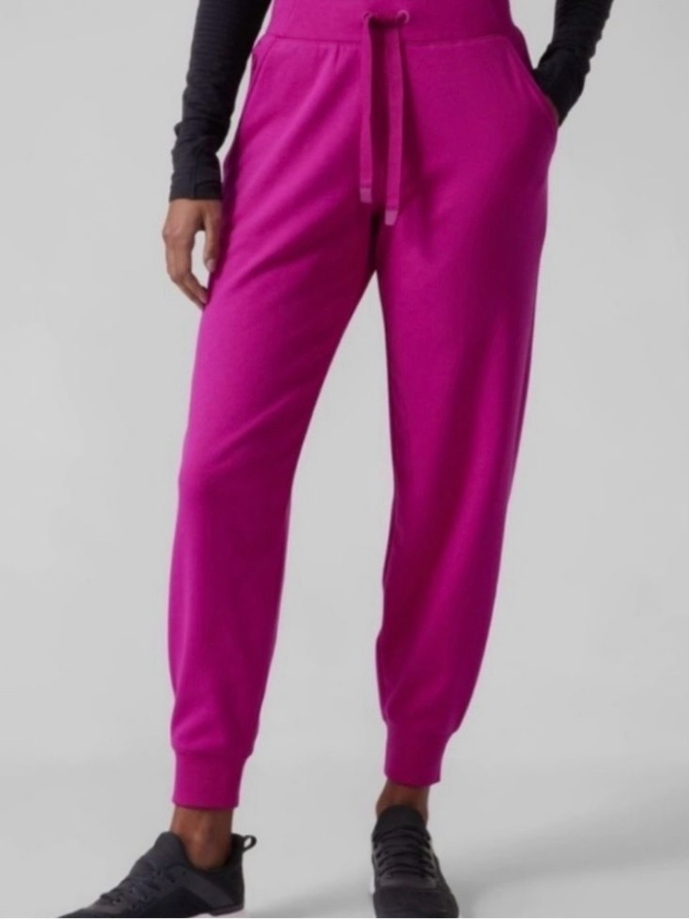 Athleta Triumph Electric Fuschia High Rise Drawstring Joggers Size Medium